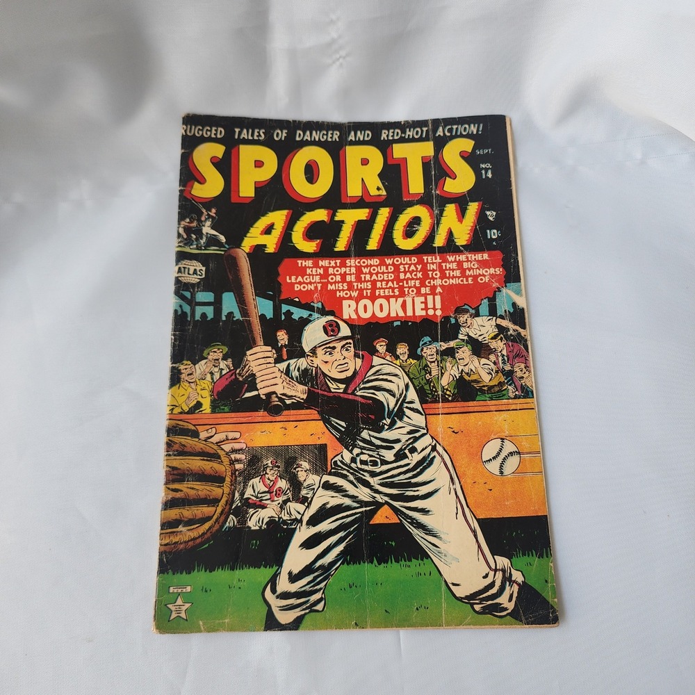 Sports Action Comic Book September No. #14 Atlas Comic Gold Age Classic Rare BnB